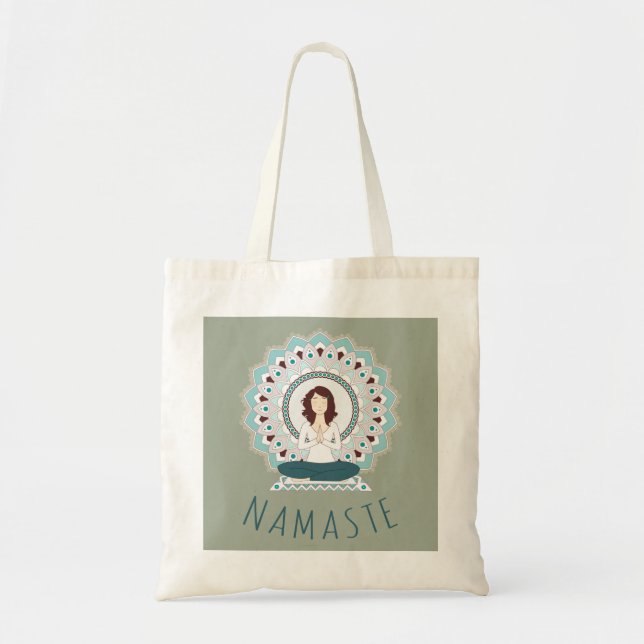 Namaste en la actitud de Lotus - la bolsa de asas (Frente)