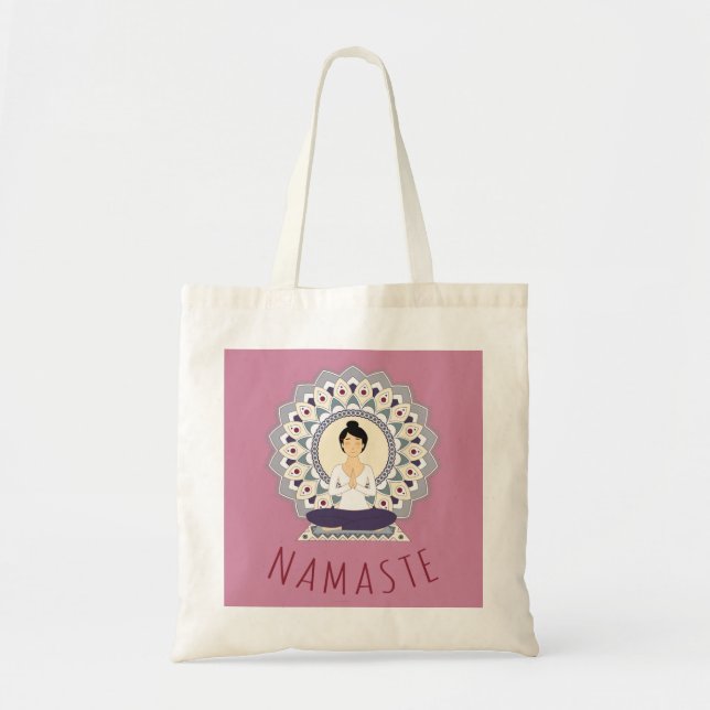 Namaste en la actitud de Lotus - la bolsa de asas (Frente)