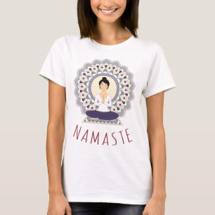 Namaste en la camiseta de Lotus Pose - Yoga Asana