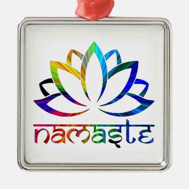 Namaste, flor Lotus, arcoiris, ornamento espiritua (Frente)
