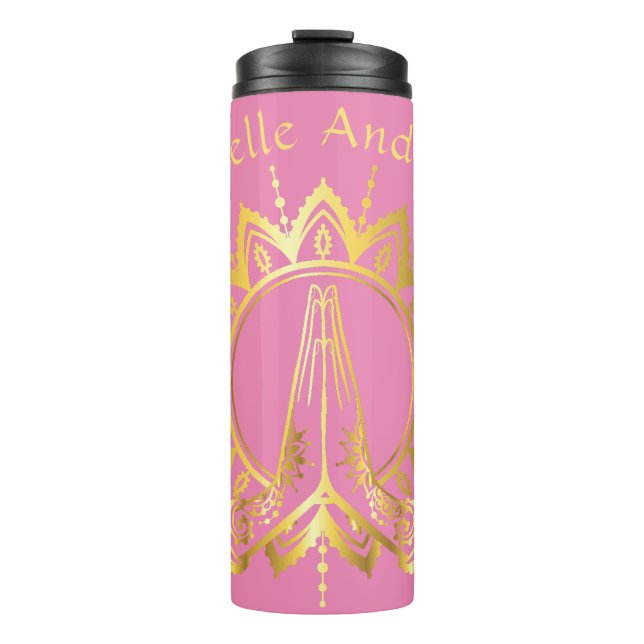 Namaste Manos Botella de agua de viaje (Anverso)