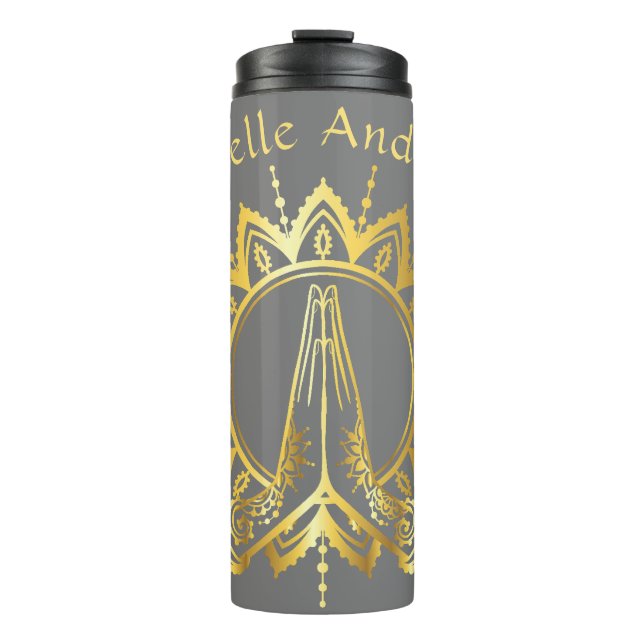 Namaste Manos Botella de agua de viaje (Anverso)