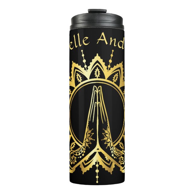 Namaste Manos Botella de agua de viaje (Anverso)