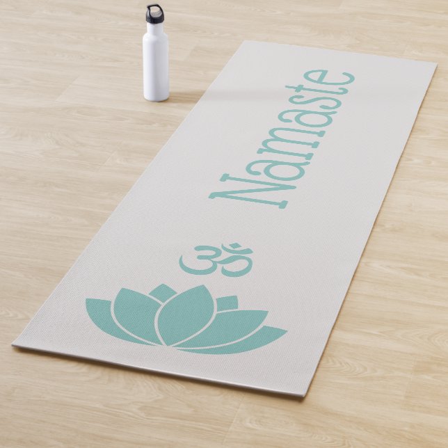 Namaste Om Green Lotus Flor Zen Yoga Mat (In situ)