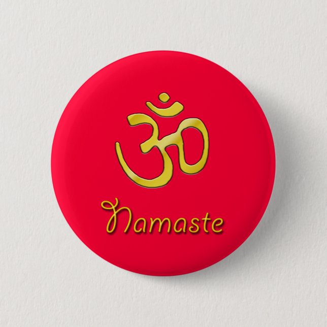 Namaste Om Red botón base/root chakra (Anverso)