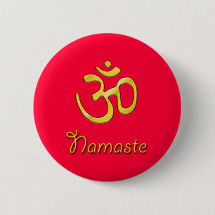 Namaste Om Red botón base/root chakra