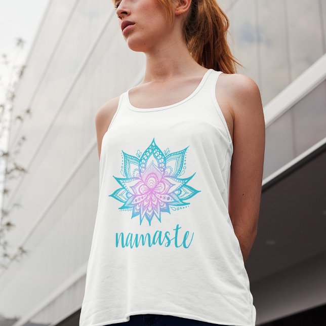 Namaste Pastel Vibes Lotus Flower Yoga Tank Top (Subido por el creador)