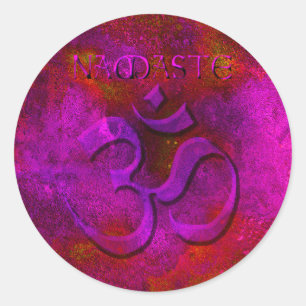 Namaste Pegatinas rojos púrpura