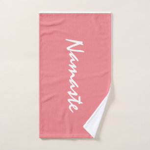 Namaste Quote Rosa Caliente y Toalla de Yoga de Pa