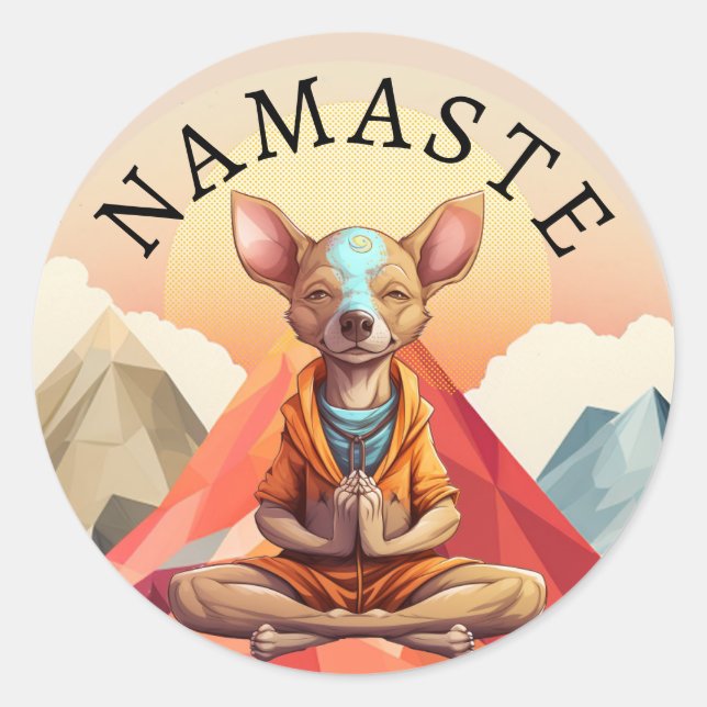 Namaste Yoga Dog Pegatina (Anverso)