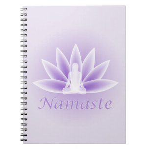 Namaste Yoga Lotus Mujer Flor Violeta Cuaderno