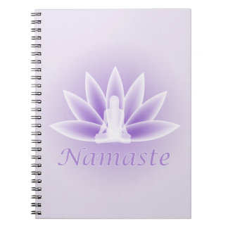 Namaste Yoga Lotus Mujer Flor Violeta Cuaderno