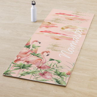 Namaste Yoga Mat con flamencos rosados