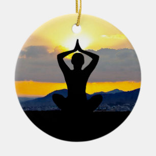 Namaste, Yoga Sunrise, Navidad Ornamento