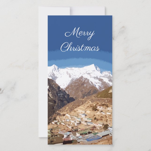 Namche Bazaar y vista de montaña, Nepal Navidad (Anverso)