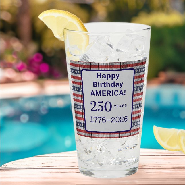 Name America 1776-2026 Red Stripes Blue Stars Pint (Subido por el creador)