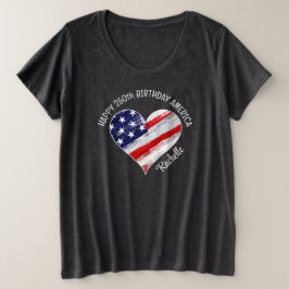Name Happy 250th Birthday America Flag Heart