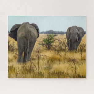 Namibia Jigsaw Puzzle - elefantes salvajes en la h