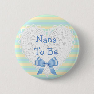 Nana a ser botón azul y anaranjado de Baby Shower