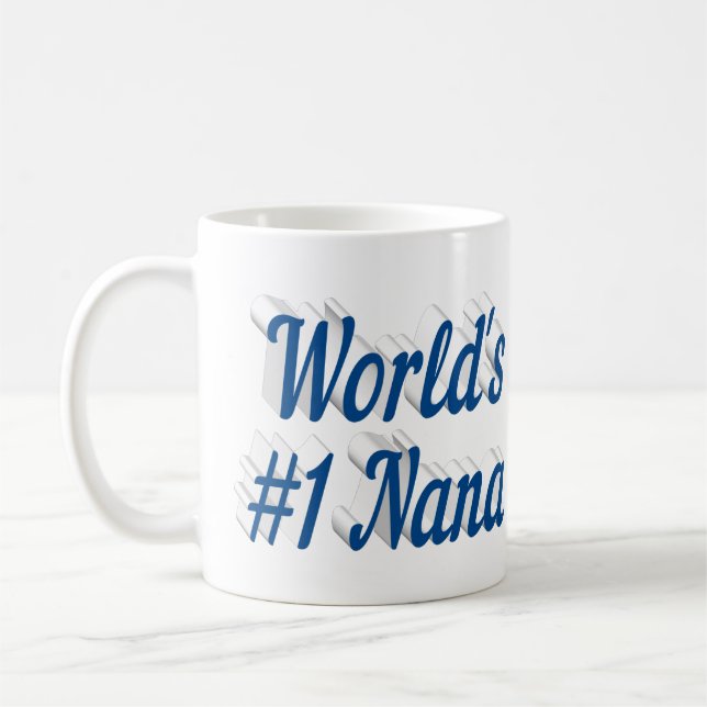 Nana azul mitad texto taza de café (Izquierda)