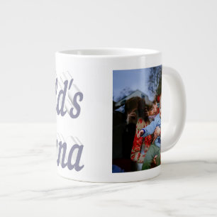 Nana foto gris texto gigante taza de café