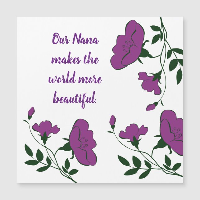 Nana hace que las flores púrpura del mundo vivan c (Anverso)