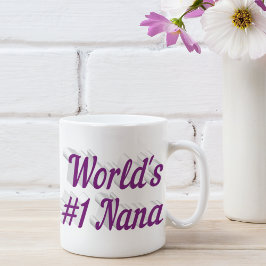 Nana púrpura mitad de texto taza de café
