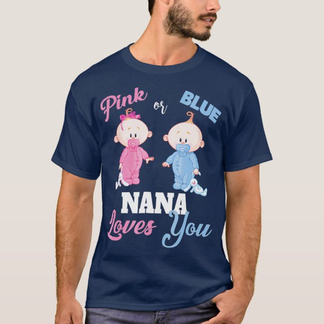 Nana rosa o azul ama la camiseta reveladora de tu  (Anverso)