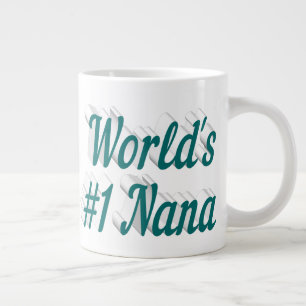 Nana verde mitad texto taza de café gigante