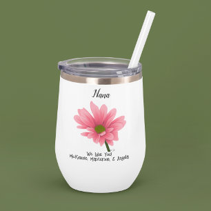 Nana We Love You Pink Flower Water Botand