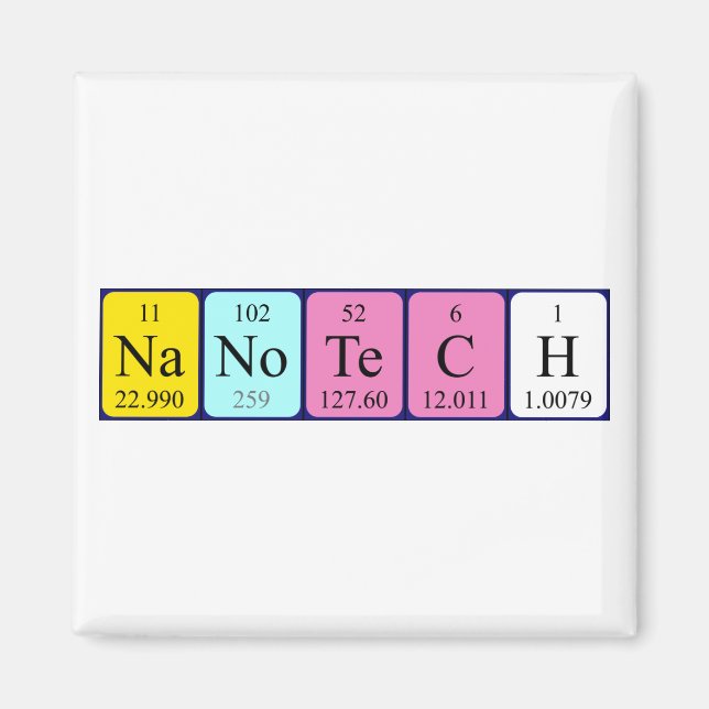 Nanotech imán de nombre de tabla periódica (Frente)