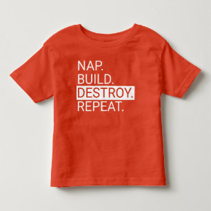 Nap. Construir. Destruir.Repite. Camisa de niño