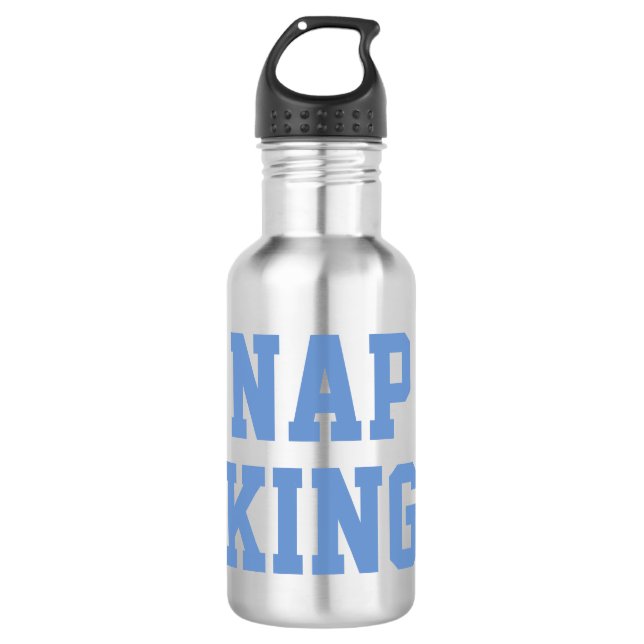 Nap King | Chiste Humor Botella de agua azul (Anverso)