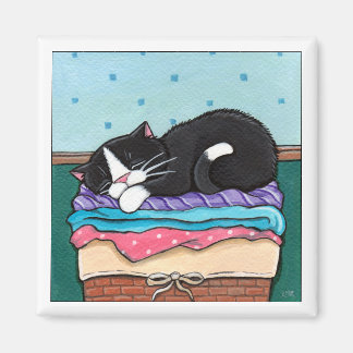 Nap para el Día de la Lavandería - imán para gatos
