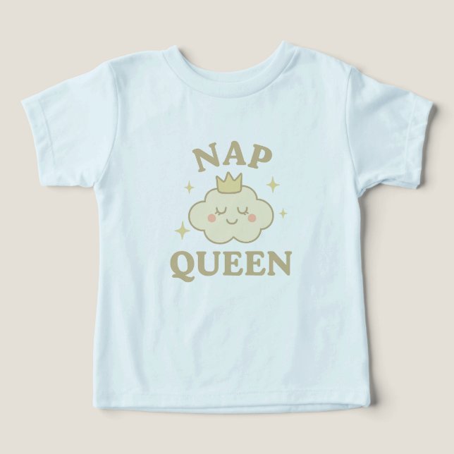 Nap Queen Baby Bodysuit - Cute Cloud & Crown Desis (Diseño delantero )