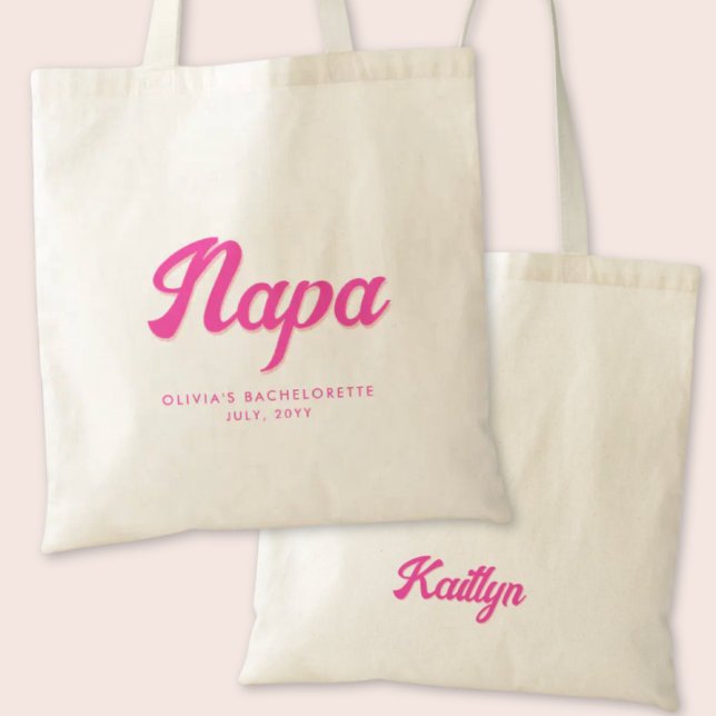Napa Bachelorette Party personalizada en la bolsa  (Napa Bachelorette Party Tote Bag)