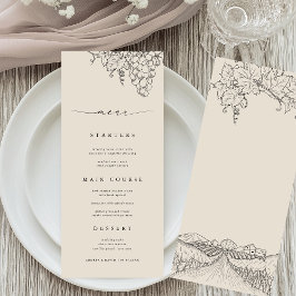 Napa Valley Vineyard Rustic Winery Wedding Menu