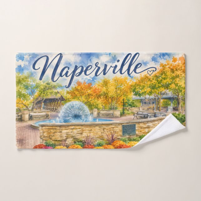 Naperville Illinois Fuente Dandelion Riverwalk (Toalla de mano)
