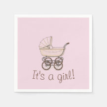 Napoleón de bebé rosa chica de la servilleta