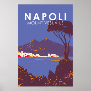 Nápoles Monte Vesubio Viajes Arte Vintage