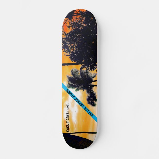 Nápoles Naranja Storm 7 7/8" Skateboard Deck (Anverso)