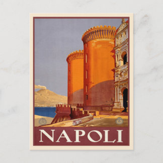 Napoli, Italia, tarjeta postal de viaje vintage