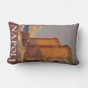 Napoli (Nápoles) Italia almohada de viaje vintage