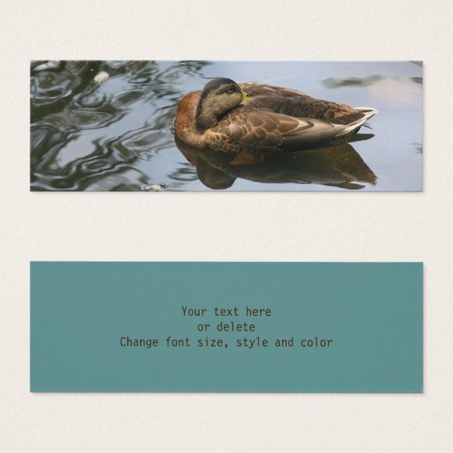 Naptime Mallard Duck Nature Mini marcador (Anverso y reverso)
