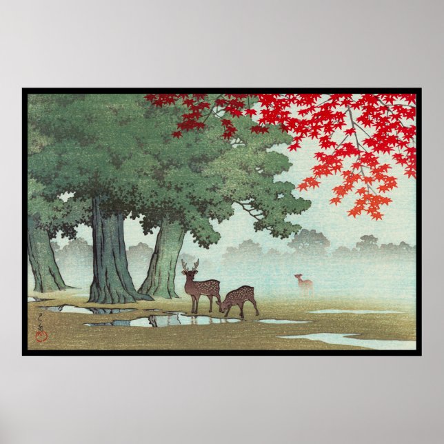 Nara Park Hasui Kawase shin hanga paisajes arte (Frente)