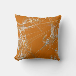 Naranja abstracto y almohada fractal blanca