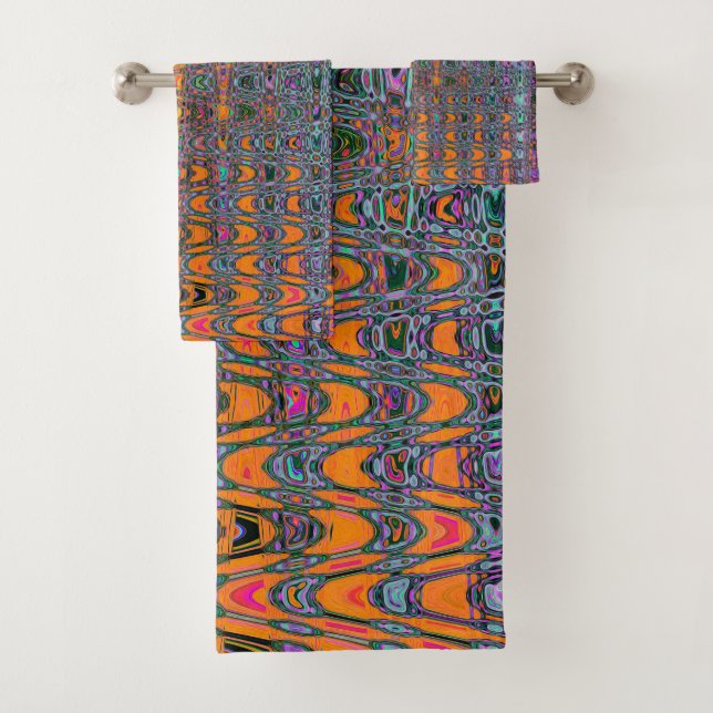 Naranja abstracto y ola de boomerang Aqua Retro (In situ)