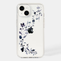 Naranja acuarela indigo patrón floral