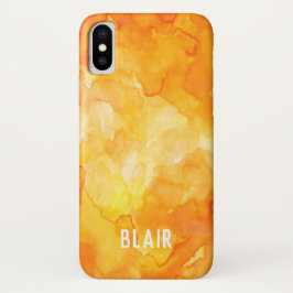 Naranja acuarela mashup Apple iPhone X Funda