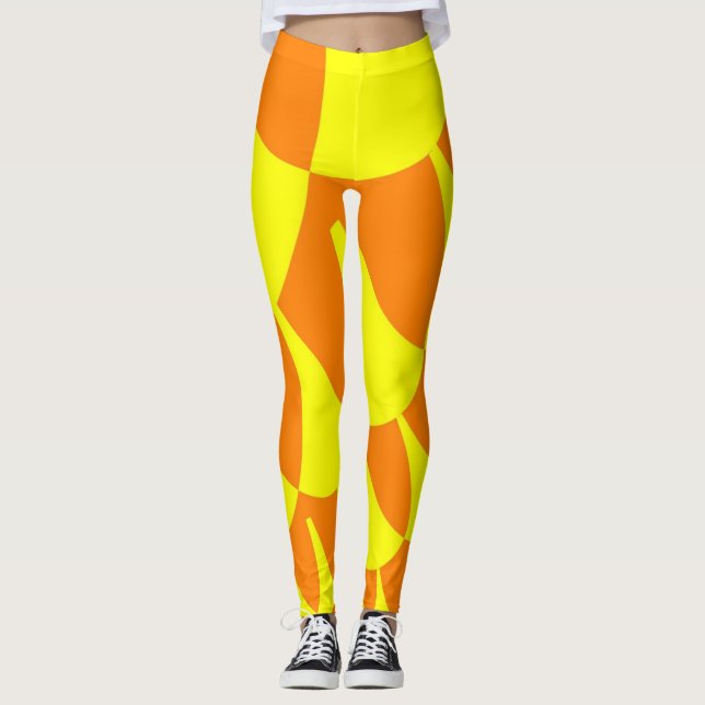 Naranja Amarillo Escales Leggings (Anverso)